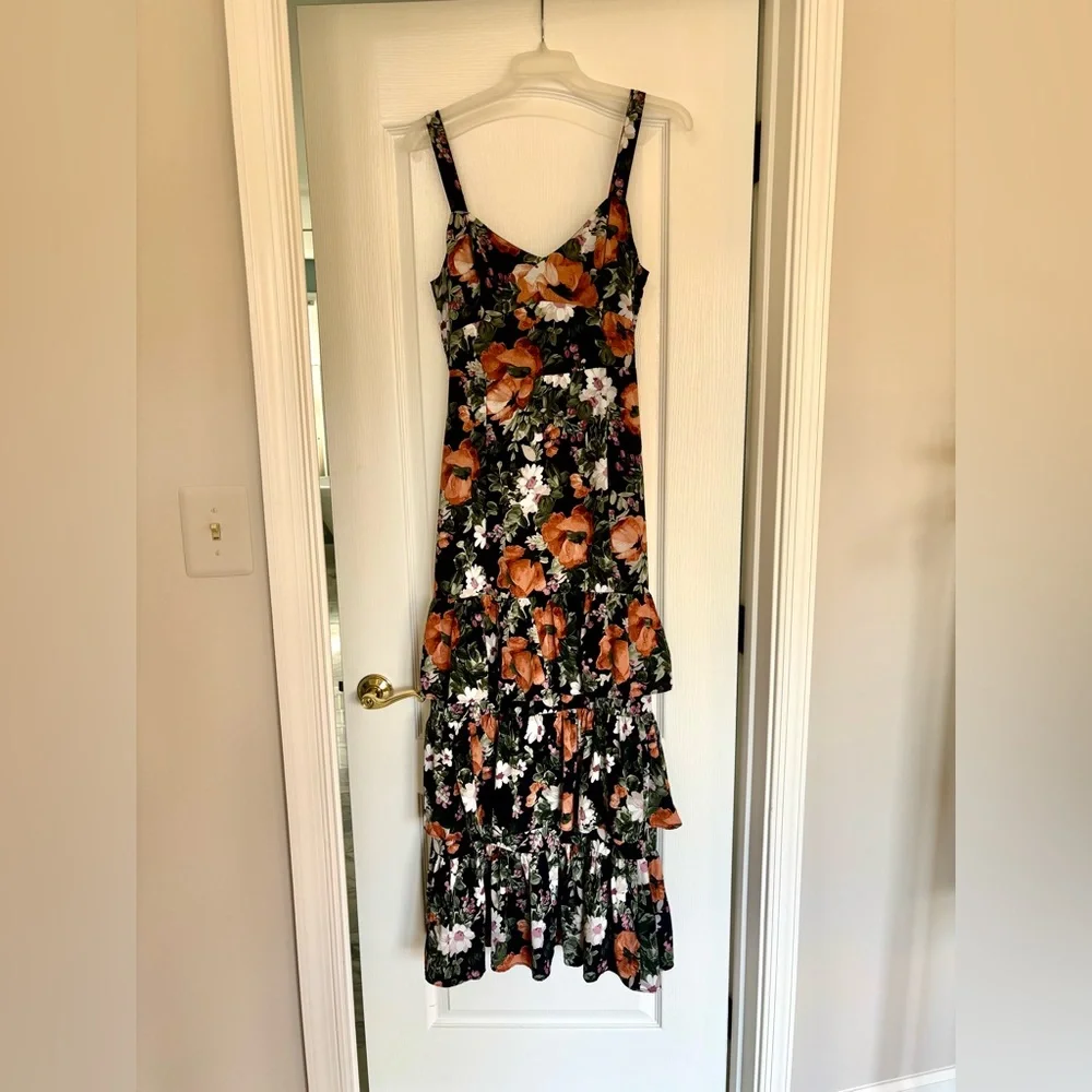 Abercrombie & Fitch floral tiered ruffle maxi dress size M